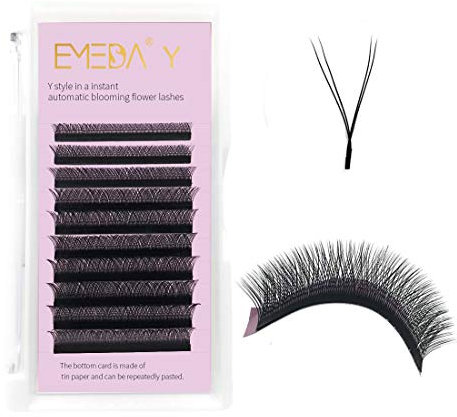 EMEDA Extension de Cils YY Cils 2D 0.07mm 8-14mm Mix D Curl Bouquet Préfabriqué Faux Cils Volume Russe 2D Lashe Y Lash Extensions Easy Fan YY Lashes y Lashes Y YY Wimpern Extensions (0.07 D Mix)