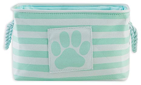 Bone Dry Pet Storage Collection Poubelle rectangulaire Motif pattes Bleu turquoise