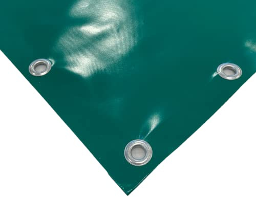 TENDAGGIMANIA Telone Occhiellato impermeabile per esterno - Telo pvc 650 gr per coperture barca camion pergolato copri camper copri legna - Telo impermeabile esterno Misure 6X8, VERDE