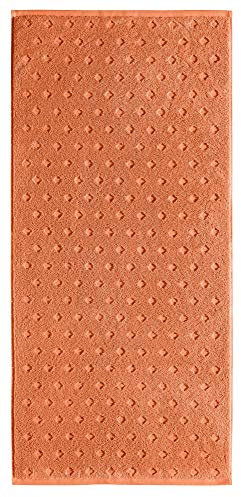 Erwin Müller Walk-Frottier Duschtuch Baden Baden orange Größe 70x140 cm - extra saugstark, schnell trocknend, samtweich, beidseitige Schlaufen