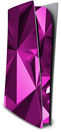 Finest Folia, Design Cover RX040, film de protection autocollant en vinyle, anti-rayures, compatible avec PS5, pour boîtier de console de jeux (édition disque, n° 5, polygone rose)
