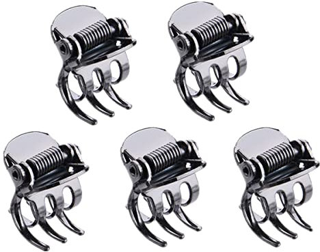 5pcs cuhair Mini-Haarklammer aus Metall, silberfarben, für Damen, Mädchen, Hochzeit, Cocktail-Party, 5 Stück