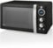 Swan SM22030LBN Retro LED Digital Microwave with Glass Turntable, 5 Power levels & Defrost Setting, 20L, 800W, Black