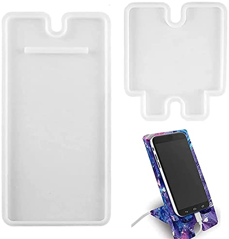 VIONNPPT Support de Téléphone Portable en Résine de Silicone, Moule en Fonte Époxy pour Bricolage, Artisanat, Tablette PC