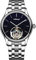 Aesop Tourbillon Herrenuhren Mechanisches Tourbillon-Uhrwerk Manuelle Analoge Armbanduhren Blaues Sandstein-Zifferblatt Saphir wasserdichte Business-Uhr für Herren 7050(Silber/Edelstahl)