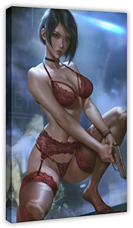 MJKO Resident Evil Ada Wong 8 Leinwand-Poster, Wandkunst, Dekoration, Bild für Wohnzimmer, Schlafzimmer, Dekoration, Rahmen-Stil, 40 x 60 cm