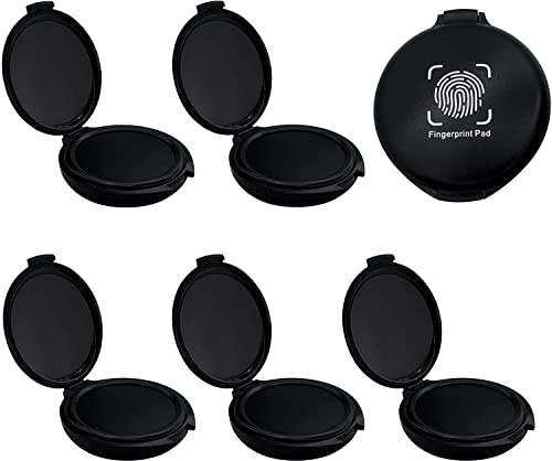 Fingerprint Ink Pad 5 Pack Thumbprint Ink Pad for Notary Supplies Black Finger Print Kit for Identification Security ID Fingerprint Cards Law Enforcement Fingerprint Office Home Use Stamp pad