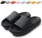 Calish Ciabatte Uomo Donna Casa Aperte Pantofole Comode Slide Ciabatte Nuvole Ultra Morbide Pantofola Sandalo Estive Ciabatte da Mare Spiaggia Piscina Unisex, Nero, 38-39 EU