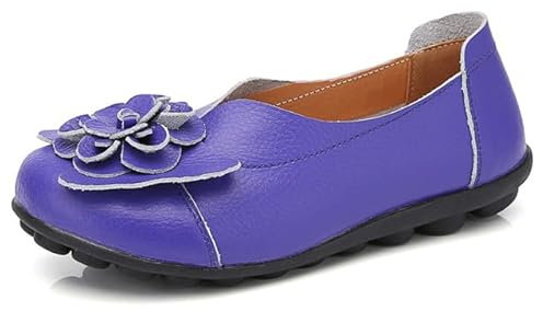 AIFLM Damen Mokassin Slip-on Schuh PU Leder Freizeitschuhe Fahrschuhe Wanderschuhe Schuh Fahren Krankenschwester Schuhe