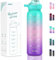 SLUXKE Gourde isotherme à double paroi en acier inoxydable de 0,5 l avec poignée et bouchon anti-fuite, pour enfants, école, fitness et salle de sport