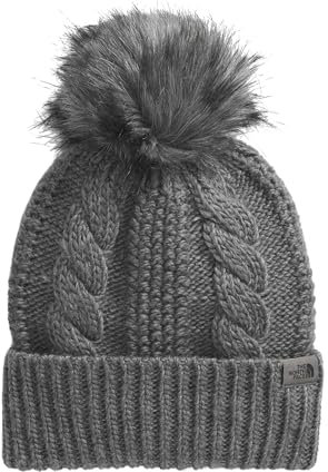 THE NORTH FACE Damen Oh Mega Fur Pom Lined Beanie TNF Medium Grey Heather, Einheitsgröße