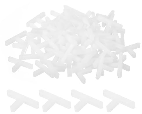 QUARKZMAN 500 Stück Wand- und Bodenfliesen Kunststoff T-Form 2,5 mm 3/32 | Abstandshalter Fliesenwerkzeuge Fliesenabstandshalter für die Installation von Keramikfliesen, weiß