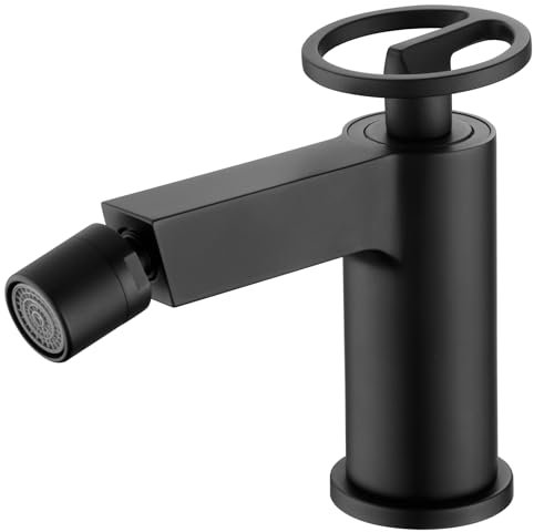 MICE - Grifo monomando para bidé fabricado en latón - Grifos para WC - Griferia de baño apto para agua frio/caliente Negro Mate BDC033-2NG