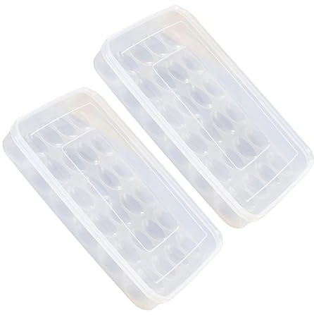 Gatuida 2pcs Egg Holders Kitchen Plastic Egg Cartons Freezer Fridge Refrigerator
