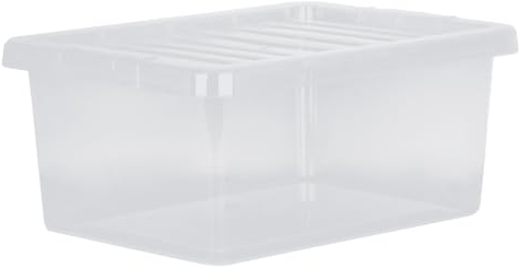 Clear Plastic 4l/7L/11L/14L/25L/32L/37L/45L/60L/80L WHAM Crystal Storage Box with Lid Multi Us Home Office & Workplace Stackable Strong Boxes (Plastic, 14L)