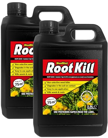Weedblast Rootkill Weedkiller 2 x 2.5 Litre, Ready to use Glyphosate Weed Killer