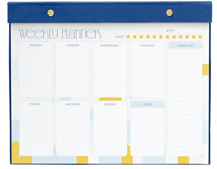 Kokonote Wochenplaner Block A4 Kalender Planer Akalia Tischkalender Block - Kalender Planer - Tischplaner A4 - Tischkalender ohne Datum - Schreibtischunterlage Papier