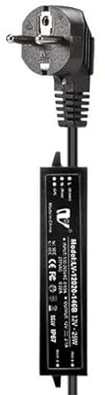 ECOWHO Netzteil Transformator 25W AC 100-240V zu DC 12V Trafo Adapter mit EU Stecker für Gartenleuchte