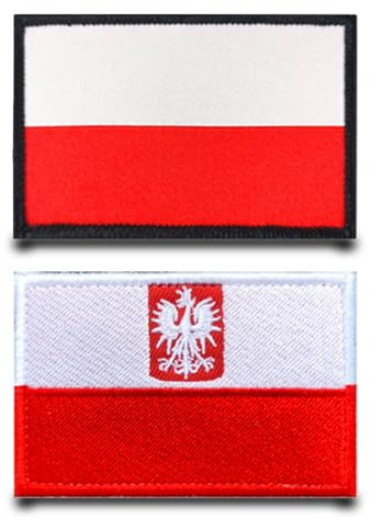 2 Stück Polen Flaggen-Patch Stickerei Taktische Militär Poland Patch, Aufnäher Mit Nylon Airsoft Für Rucksäcke Kleidung Taschen Abzeichen Stickereibänder Jacke