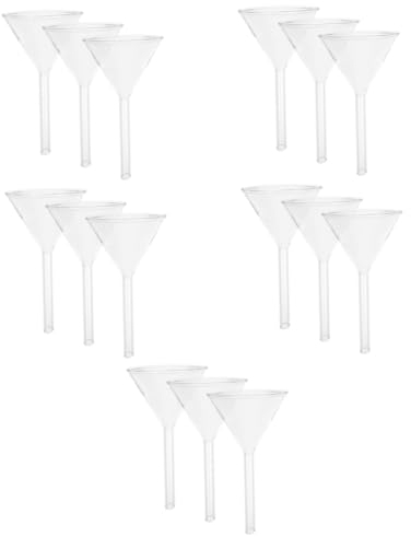 ULTECHNOVO 15piezas Embudo De Vidrio Científico Para Laboratorio Embudo De Llenado Diseño Para Transferir Esencias y