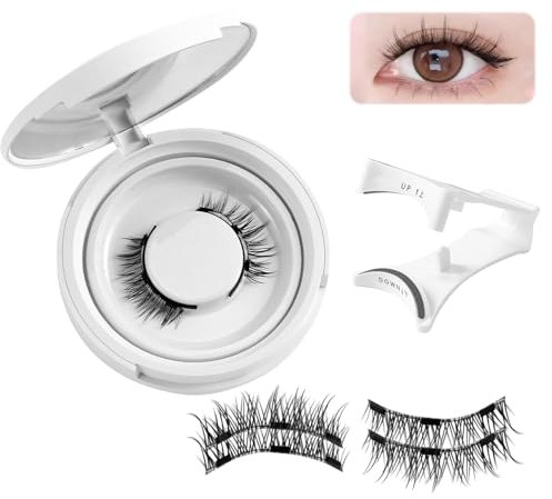 Mesen Magnetic Eyelashes, 2 Pairs Magnetische Wimpern Ohne Eyeliner, 3D Magnet Künstliche Wimpern mit Zange Wiederverwendbare Falsche Magnetic Eyelashes Wasserdichtem Langlebigem