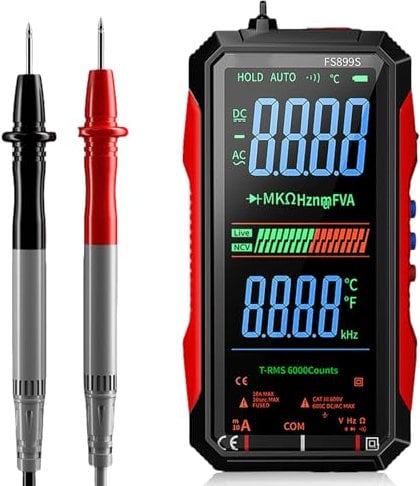 Multimeter Digital, 6000 Counts USB Wiederaufladbares Strommessgerät, Intelligentes Digitalmultimeter, NCV Detektor Auto Ranging misst AC/DC Spannung Strom Widerstand Durchgang Dioden Frequenz