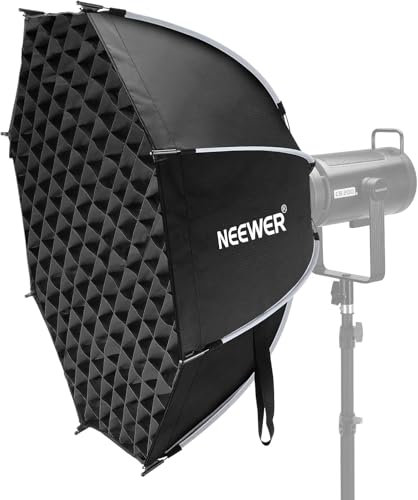 NEEWER 35,4'' Achteckige Octagonal Softbox, Quick Release Parabolic Softbox mit Bowens Mount, Gitter Tasche, kompatibel mit Aputure 120d, kompatibel mit Godox SL60w NEEWER Q4 AS600B CB300B Q300, NS92P