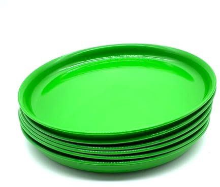 Kimmel Lot de 6 assiettes plates, 18 cm, pour enfants, en plastique, vertes