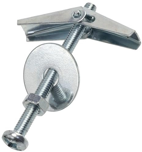 AERZETIX - K33975 - Juego de 10 Tacos de resorte Ø13x50mm + tornillo M4x50mm cruciforme PZ - para paredes huecas fijación falsos techos placas de yeso cáncamo yeso hueco - en acero galvanizado Cr3+