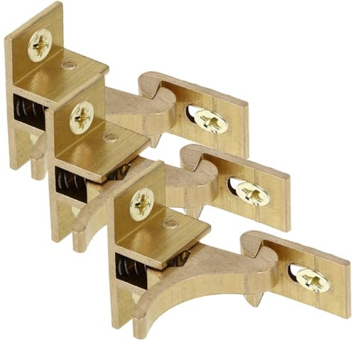 Homoyoyo 3pcs Copper Door Window Theft Lock Elbow Latches Locks Cabinet Door Mounting Screws for Internal and Upvc Windows