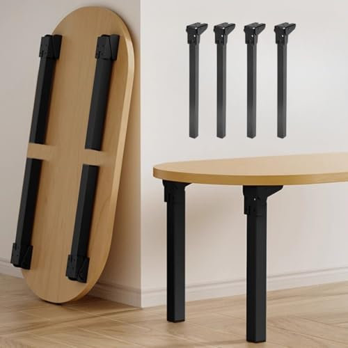 Robuste, faltbare Couchtischbeine aus Metall, 4 klappbare Tischbeine, 60 cm, höhenverstellbare Beine für Campingtisch