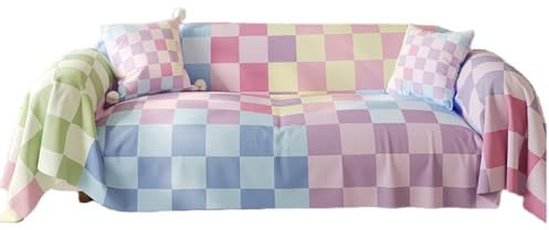 Fudaiki Copridivano Plaid per Divano Angolare, Copridivano Boho Antiscivolo, Fodera Lavabile per Divano a 2 Posti, Telo Multiuso Protettivo per Mobili 180x130cm Viola Plaid