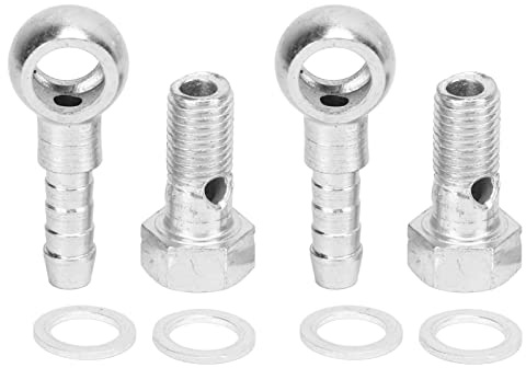 M8 Banjo Bolt Kit for Turbocharger | Stainless Steel Fuel Fluid Hose Fittings 4-5mm | Replacement for Brake Line/Powerplant System/Fuel Delivery | 4 Bolts & 4 Washers