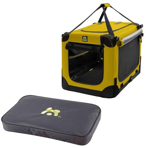 Maelson Soft Kennel Safran Gelb 72 cm + Lounge Mat - Transportbox mit Matratze für Hunde