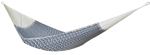 MacaMex Solea XL Netzhängematte, luftiges Baumwollnetz, ergonomisch dehnbar, 260 cm breit, 400 cm lang, 100% Handarbeit (Nautica XL)
