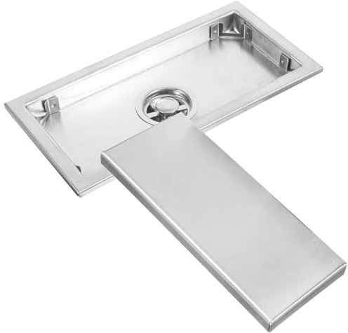 ZUNOXAZ Rejilla Desague Ducha de Acero Inoxidable Rectangular para Baño Diseño Invisible, Drenaje Suave y Resistente al Óxido, Recogedor de Pelo de Ducha