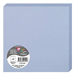 Clairefontaine 22159C Packung (mit 25 Doppelkarten Pollen, Gefaltet, 160 x 160mm) 210g, Lavendelblau
