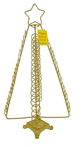 Christmas Concepts® Nuovo Supporto da 50 cm in Metallo Dorato con Albero di Natale in Metallo (80 Carte) Pieghevole