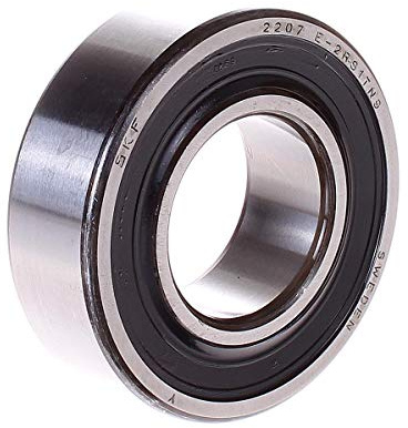 SKF 2207 E-2RS1KTN9 Double Row Self-Aligning Bearing, Tapered Bore, ABEC 1 Precision, Double Sealed, Plastic Cage, Normal Clearance, Metric, 35mm Bore, 72mm OD, 23mm Width