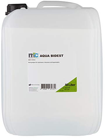 Aqua Bidest Bidest Bidon d'eau distillée 2 fois par laboratoire déminéralisé par osmose