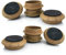 Medipaq Felt Castor Cups – 8x Small 44mm Dark Wood Grain – Protects Wooden & Smooth Floors – Chair & Furniture Leg Protectors