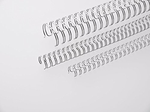 Renz Ring Wire Drahtkamm-Bindeelemente in 3:1 Teilung, 34 Schlaufen, Durchmesser 8.0 mm, 5/16 Zoll, silber/glänzend