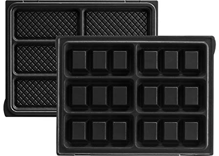 LAGRANGE Jeu de plaques Mini Gaufres, compatible avec tous les gaufriers Tarti' Gaufres, Plaques en aluminium moulé, Revêtement antiadhésif double couche, 020322