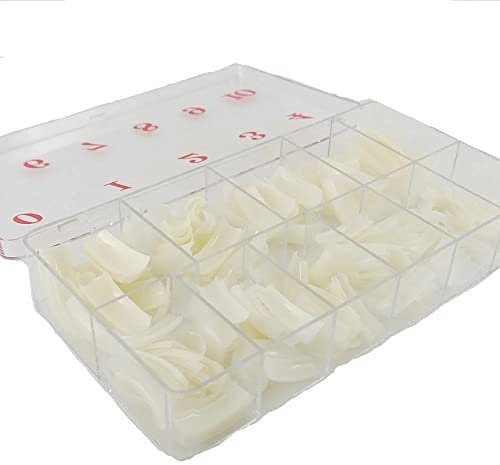 TNBL Natural ABS Nail Tips Refill Box of 550 (Size 0-10) for Artificial Nail Extensions, Manicure & Pedicure