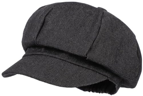 Classic Style Beret Jean Newsboy Cap Ivy Gatsby Beanie Hat for Women Men (Dark)