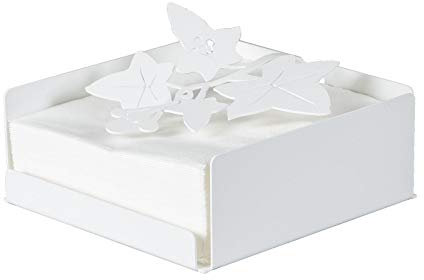 ARTI E MESTIERI Portatovaglioli in metallo in metallo Edera Bianco