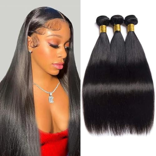 7A Grade Peruvian Virgin Hair Straight Human Virgin Hair Weave Weft 3 Bundles 100% Unprocessed Natural Color 16 18 20