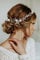 Kercisbeauty Wedding Bridal White Flower and Pearl Headband Vine Headpiece for Prom,Tiara(Rose Gold)
