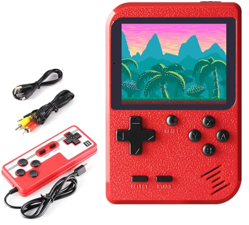 Portable Game Console, Retro Games Console for Kids Adults, 3.0-Inches Screen Handheld Game Console with 500 Classic Games, Supports for Connecting TV & Two Players, Gifts for Boys Girls Adult
