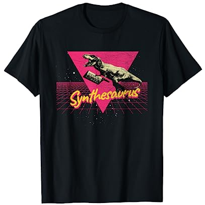 Vintage Synthesizer Keytar - Synthwave Synthesaurus T-Shirt T-Shirt
